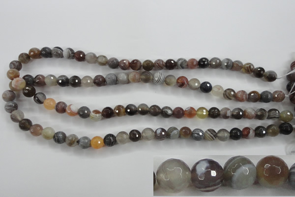 CAG3692 15.5 inches 8mm faceted round botswana agate beads wholesale