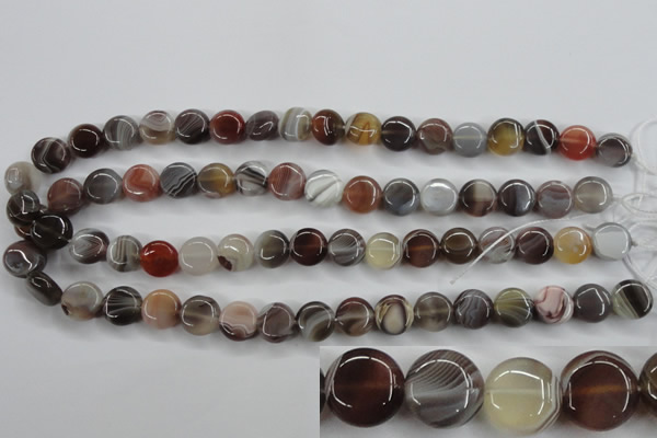 CAG3713 15.5 inches 12mm flat round botswana agate beads wholesale