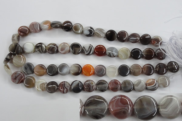 CAG3714 15.5 inches 14mm flat round botswana agate beads wholesale