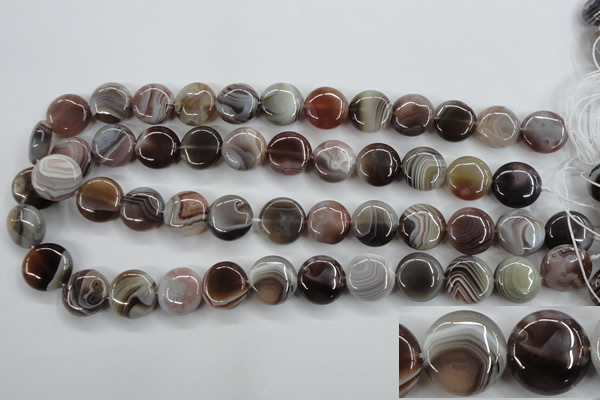 CAG3715 15.5 inches 16mm flat round botswana agate beads wholesale