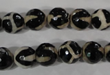 CAG3842 15.5 inches 10mm faceted round tibetan agate beads wholesale
