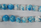 CAG3872 15.5 inches 8mm faceted round fire crackle agate beads