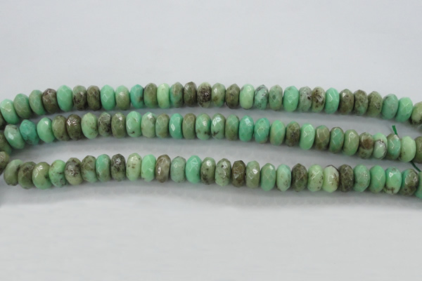 CAG3913 15.5 inches 5*10mm faceted rondelle green grass agate beads