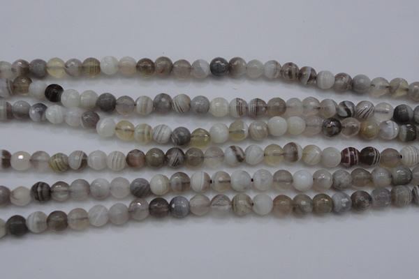 CAG3955 15.5 inches 6mm faceted round grey botswana agate beads