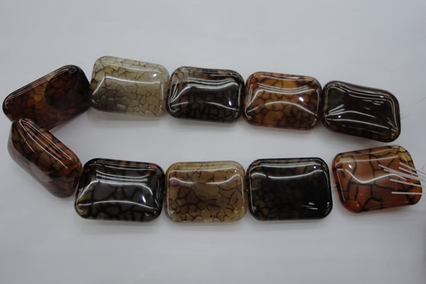 CAG4058 15.5 inches 30*38mm rectangle dragon veins agate beads