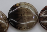 CAG4069 15.5 inches 40mm flat round dragon veins agate beads