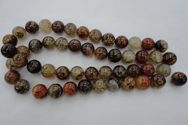 CAG4115 15.5 inches 16mm round dragon veins agate beads