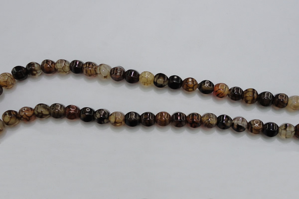 CAG4141 15.5 inches 8*8mm pumpkin dragon veins agate beads