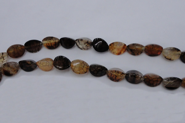 CAG4158 15.5 inches 10*14mm trihedron dragon veins agate beads
