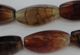 CAG4164 15.5 inches 10*20mm twisted trihedron dragon veins agate beads