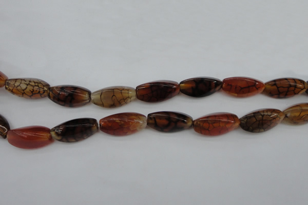 CAG4164 15.5 inches 10*20mm twisted trihedron dragon veins agate beads