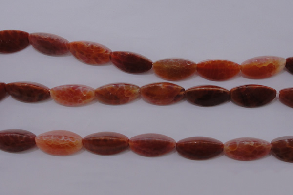 CAG4205 15.5 inches 10*20mm trihedron natural fire agate beads