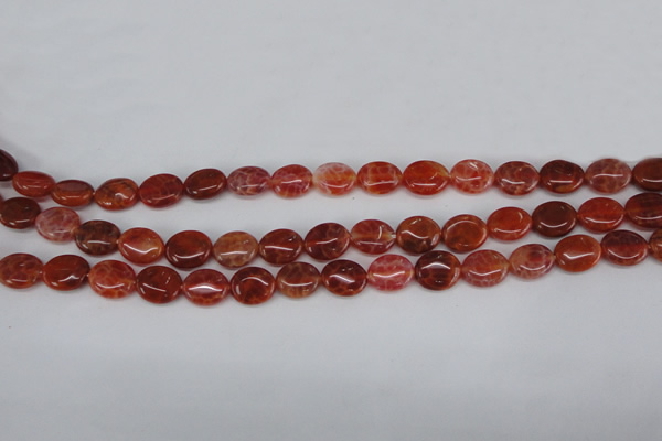 CAG4210 15.5 inches 8*10mm oval natural fire agate beads