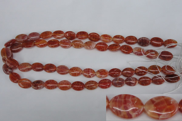CAG4212 15.5 inches 10*14mm oval natural fire agate beads