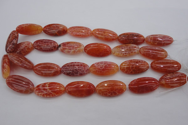 CAG4218 15.5 inches 15*30mm oval natural fire agate beads