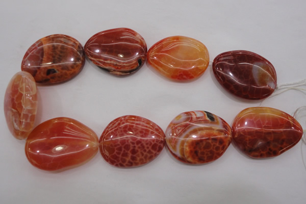 CAG4233 15.5 inches 28*40mm - 33*45mm freeform natural fire agate beads