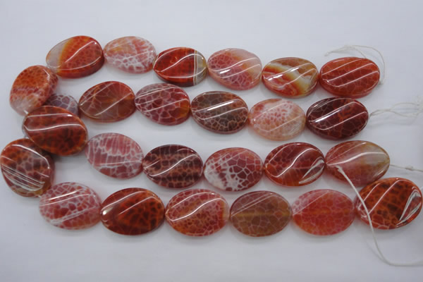CAG4240 15.5 inches 22*30mm twisted oval natural fire agate beads