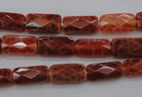 CAG4255 15.5 inches 7*14mm faceted square natural fire agate beads