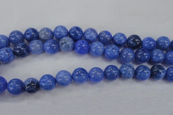 CAG4304 15.5 inches 12mm round dyed blue fire agate beads