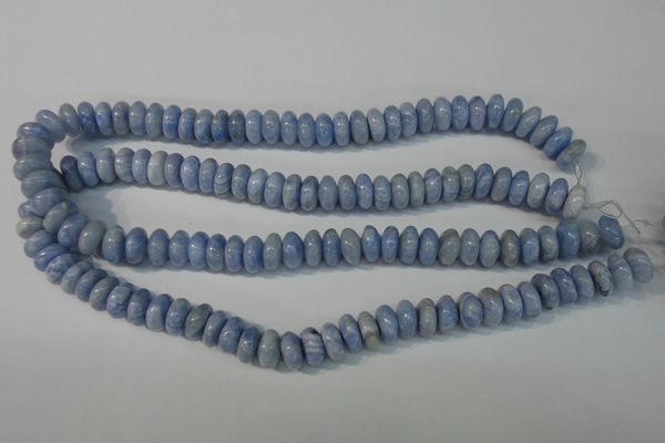 CAG4373 15.5 inches 6*12mm rondelle dyed blue lace agate beads