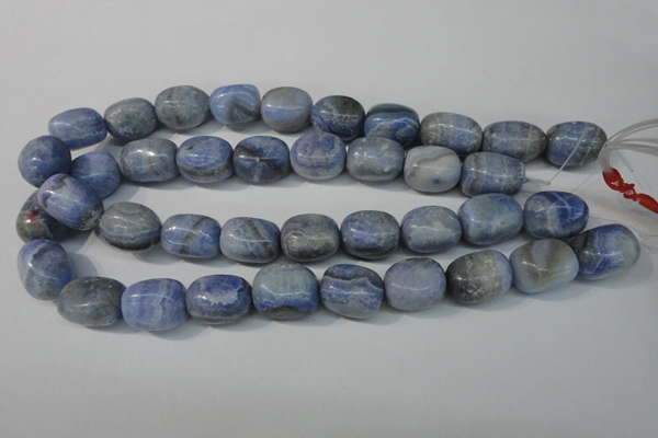 CAG4379 15.5 inches 15*20mm nuggets dyed blue lace agate beads