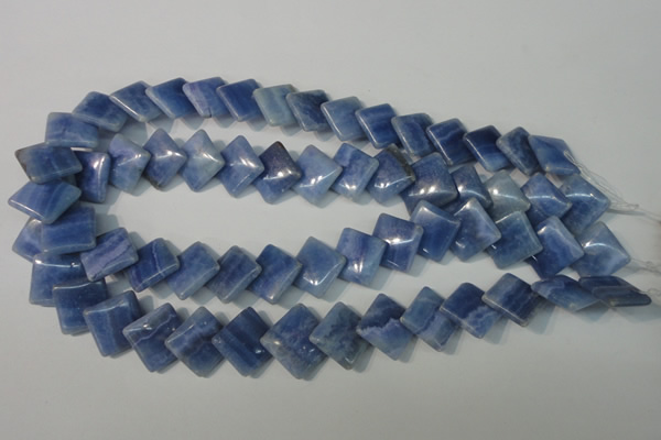 CAG4398 15.5 inches 18*18mm diamond dyed blue lace agate beads