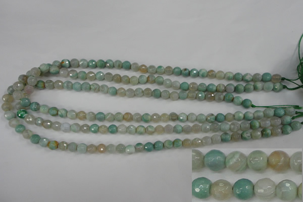 CAG4486 15.5 inches 6mm faceted round agate beads wholesale