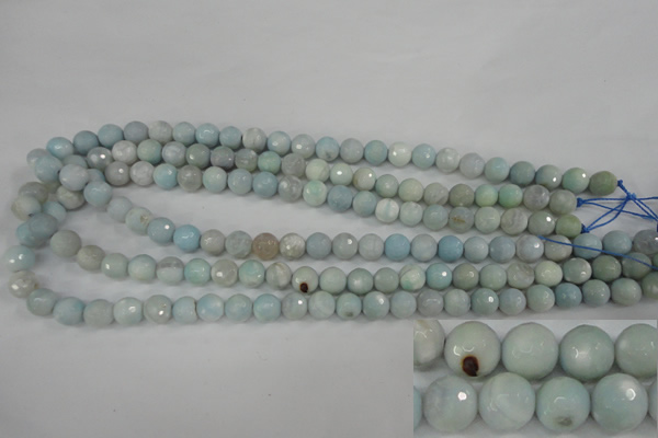 CAG4493 15.5 inches 8mm faceted round fire crackle agate beads