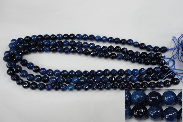 CAG4494 15.5 inches 8mm faceted round fire crackle agate beads