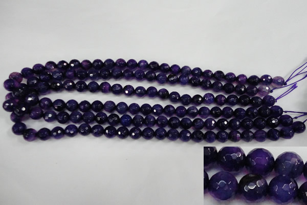 CAG4495 15.5 inches 8mm faceted round fire crackle agate beads