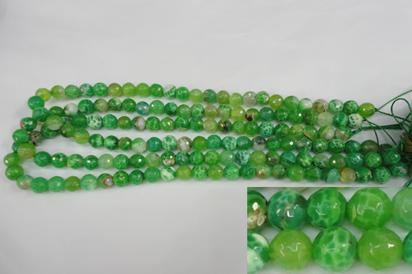 CAG4496 15.5 inches 8mm faceted round fire crackle agate beads