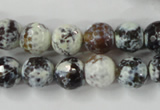 CAG4522 15.5 inches 10mm faceted round fire crackle agate beads