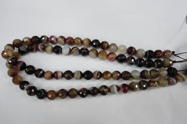CAG4535 15.5 inches 10mm faceted round agate beads wholesale