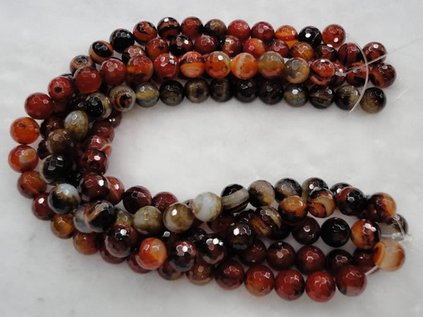 CAG454 15.5 inches 14mm faceted round agate gemstone beads Wholesale