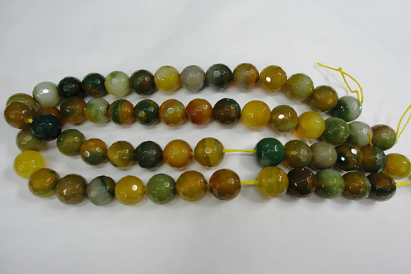 CAG4566 15.5 inches 14mm faceted round agate beads wholesale