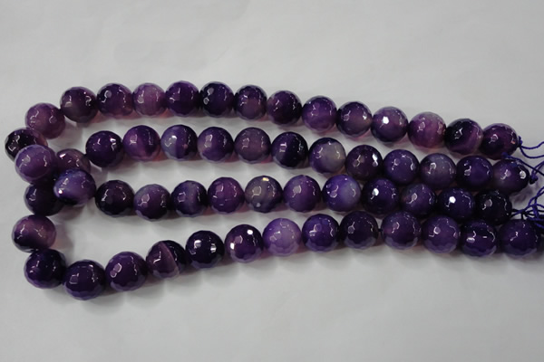 CAG4567 15.5 inches 14mm faceted round agate beads wholesale
