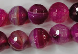 CAG4568 15.5 inches 14mm faceted round agate beads wholesale