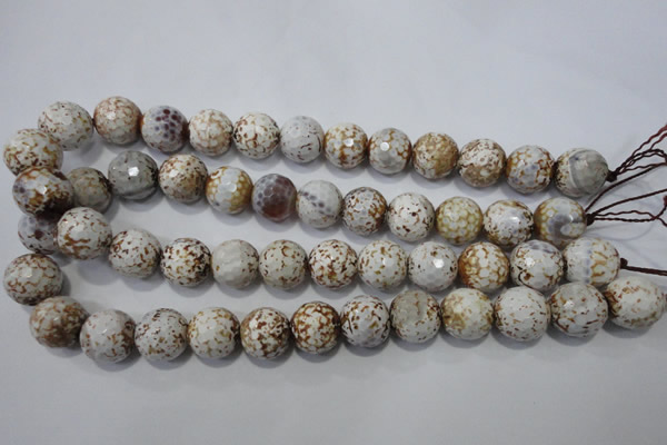 CAG4573 15.5 inches 16mm faceted round fire crackle agate beads