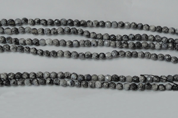 CAG4601 15.5 inches 4mm faceted round fire crackle agate beads