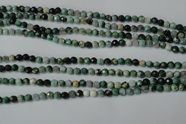 CAG4604 15.5 inches 4mm faceted round fire crackle agate beads