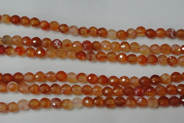 CAG4615 15.5 inches 6mm faceted round fire crackle agate beads
