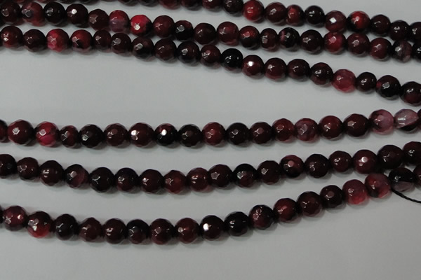 CAG4618 15.5 inches 6mm faceted round fire crackle agate beads