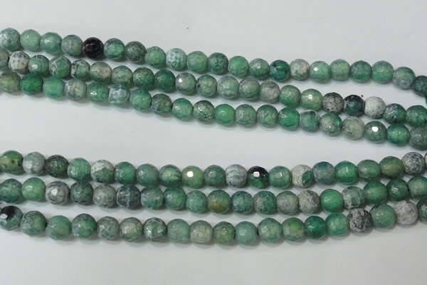 CAG4626 15.5 inches 6mm faceted round fire crackle agate beads