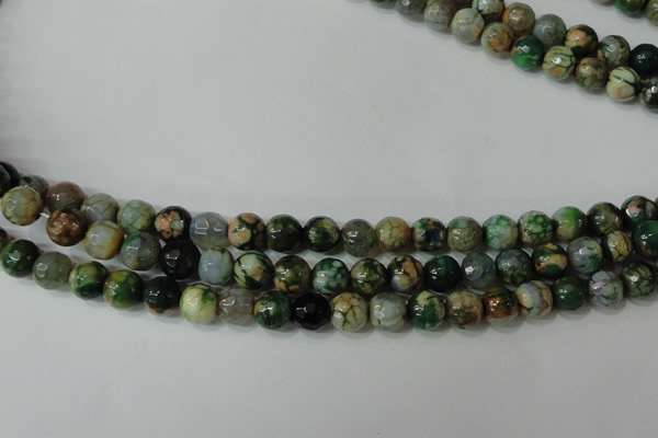 CAG4628 15.5 inches 6mm faceted round fire crackle agate beads