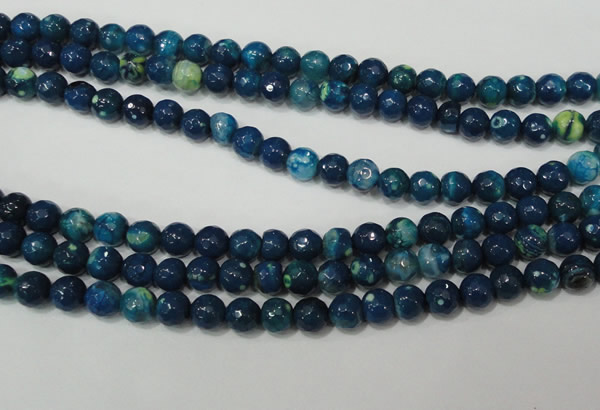 CAG4631 15.5 inches 6mm faceted round fire crackle agate beads