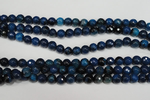 CAG4632 15.5 inches 6mm faceted round fire crackle agate beads