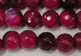 CAG4637 15.5 inches 6mm faceted round fire crackle agate beads