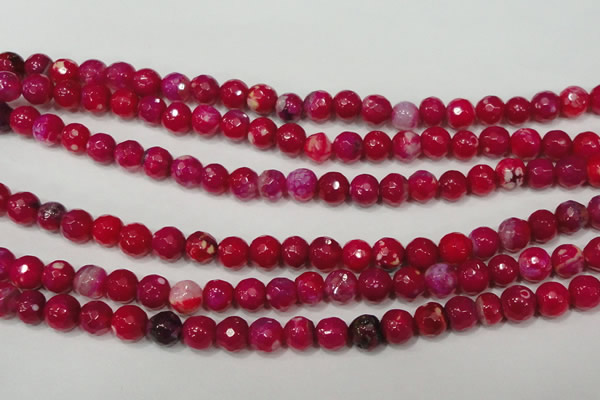 CAG4638 15.5 inches 6mm faceted round fire crackle agate beads