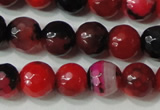 CAG4639 15.5 inches 6mm faceted round fire crackle agate beads