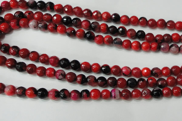 CAG4639 15.5 inches 6mm faceted round fire crackle agate beads